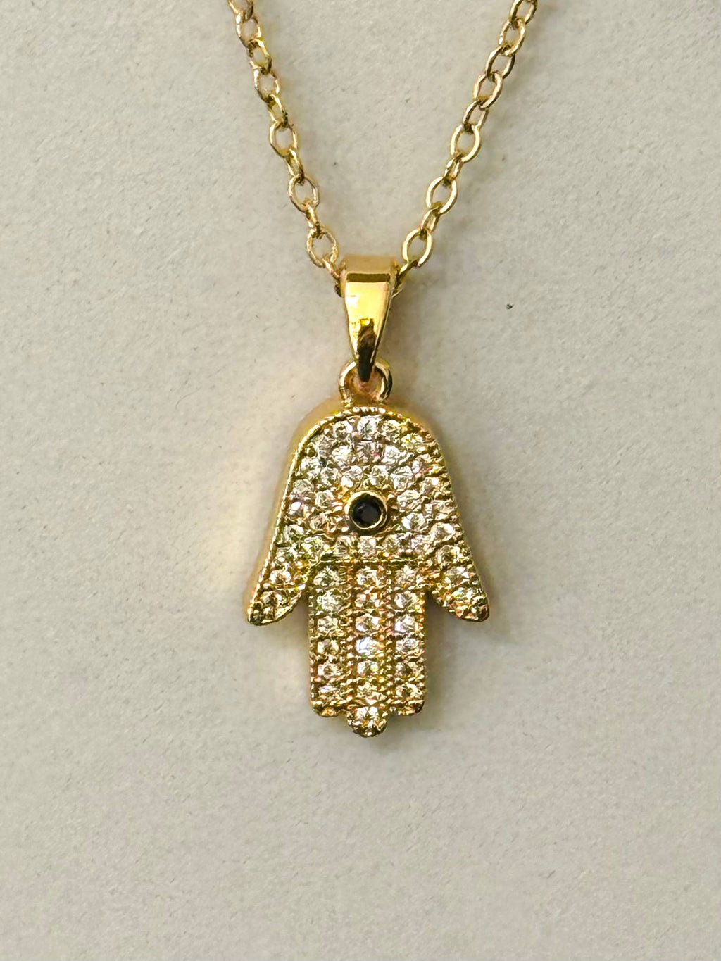 Colar Mão de Fátima com Zircónias Brancas