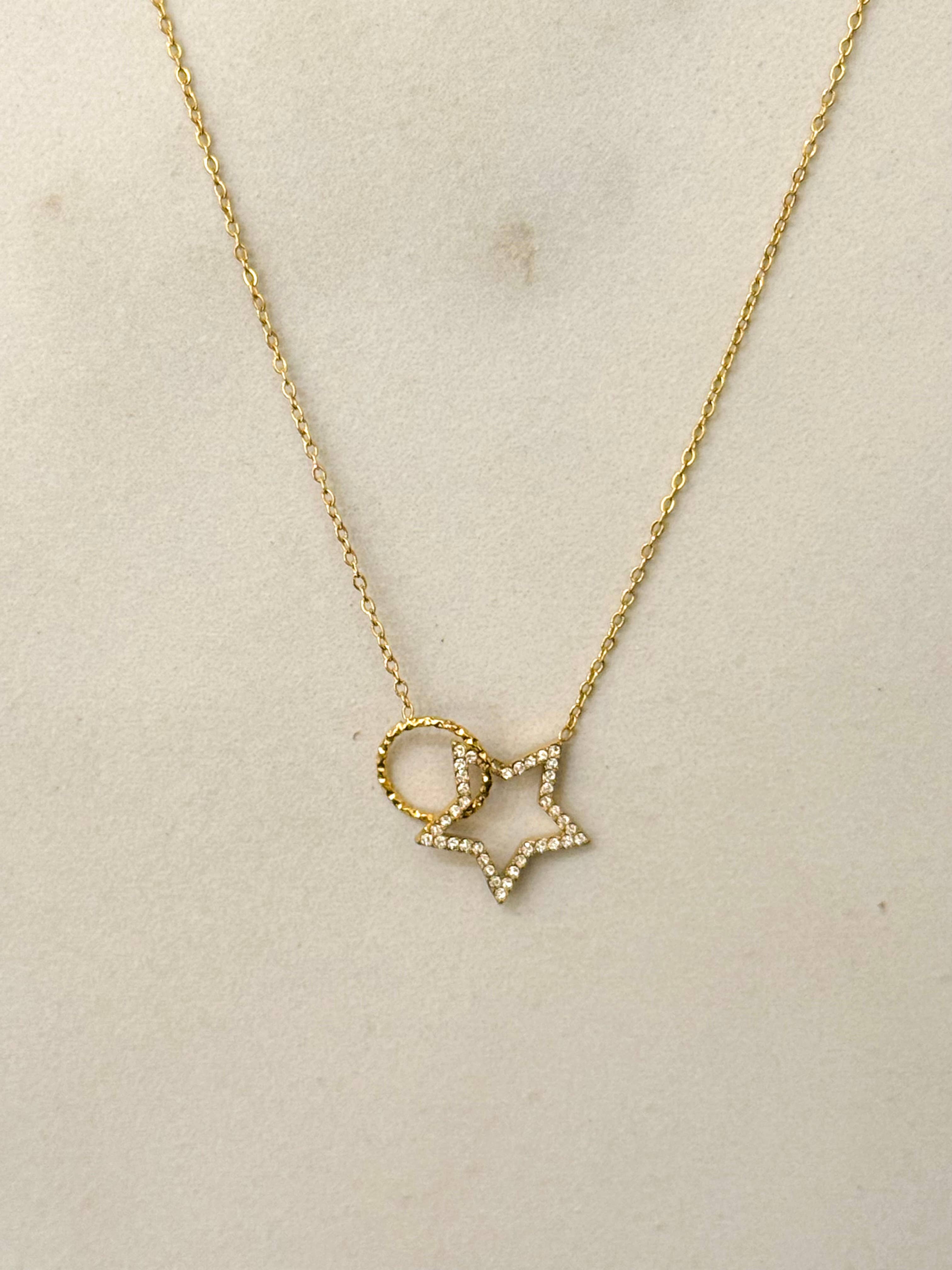 Colar Fineline Star com Zircónias Brancas